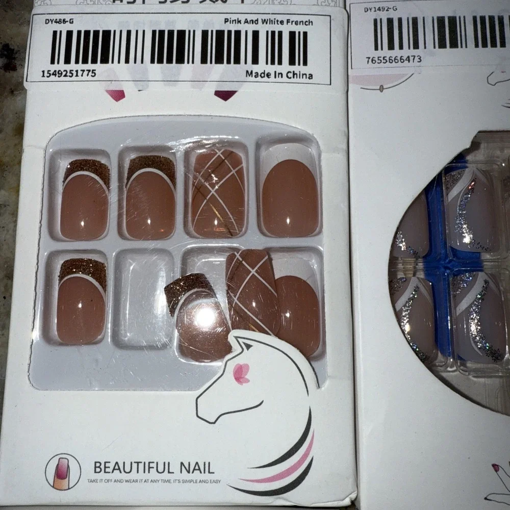 Lot Of 8 Boxes Press‎ On Nails. 24 Pieces Per New Box.  4392